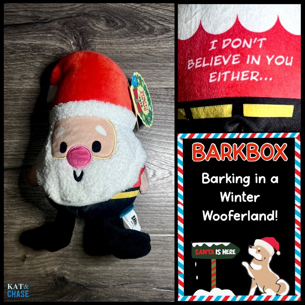 Bark Box Saucy Claus Dog Toy L Large 50+ lbs Squeak, Crinkle New Christmas - Picture 3 of 9
